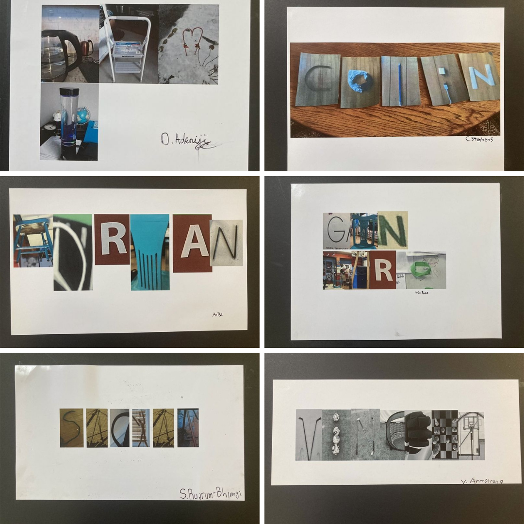 Grade 8 and 9 Photography Assignment - Letters from Objects