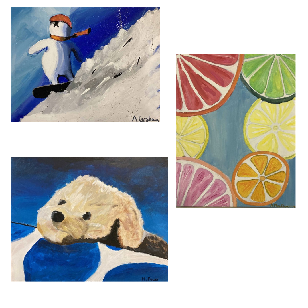 Grade 8 and 9 Acrylic Paintings